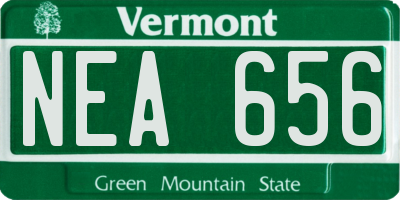 VT license plate NEA656