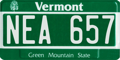VT license plate NEA657