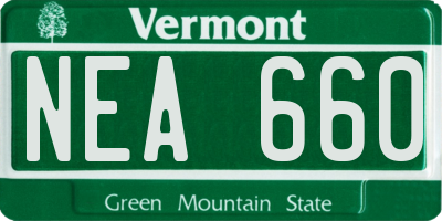 VT license plate NEA660