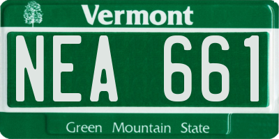 VT license plate NEA661