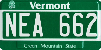 VT license plate NEA662