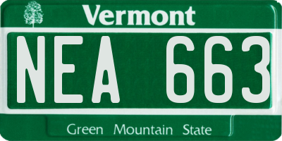 VT license plate NEA663