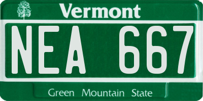 VT license plate NEA667
