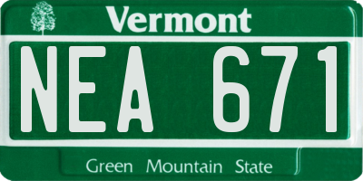 VT license plate NEA671