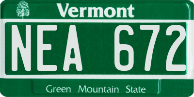 VT license plate NEA672