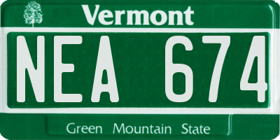 VT license plate NEA674