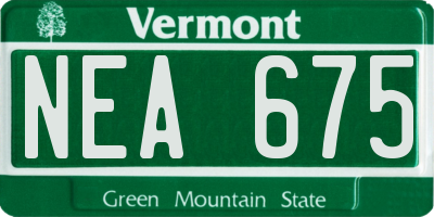 VT license plate NEA675
