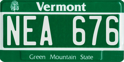 VT license plate NEA676