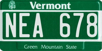 VT license plate NEA678
