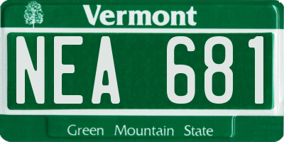 VT license plate NEA681