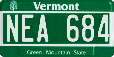 VT license plate NEA684