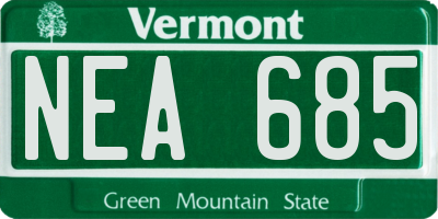 VT license plate NEA685