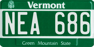 VT license plate NEA686