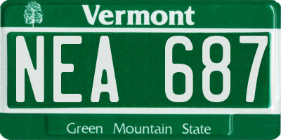 VT license plate NEA687