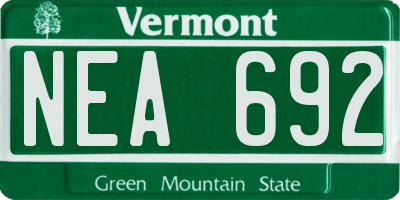 VT license plate NEA692