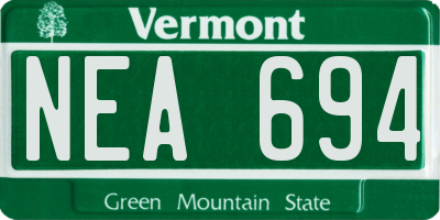 VT license plate NEA694