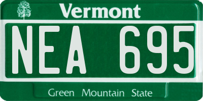 VT license plate NEA695