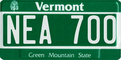 VT license plate NEA700