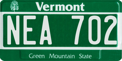 VT license plate NEA702