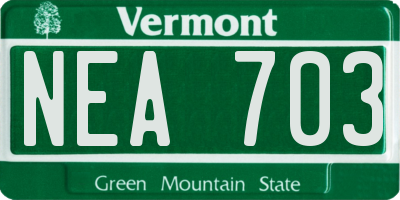 VT license plate NEA703