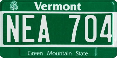 VT license plate NEA704