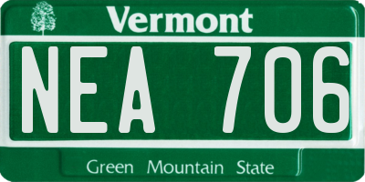 VT license plate NEA706