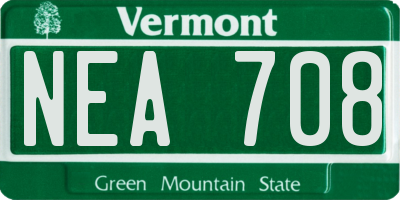 VT license plate NEA708
