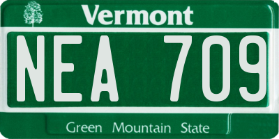 VT license plate NEA709
