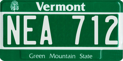 VT license plate NEA712