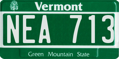 VT license plate NEA713