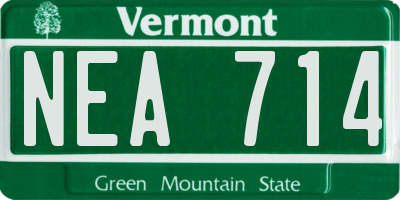 VT license plate NEA714