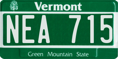 VT license plate NEA715