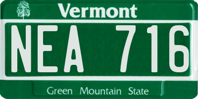 VT license plate NEA716