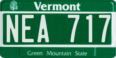 VT license plate NEA717