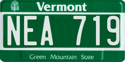 VT license plate NEA719