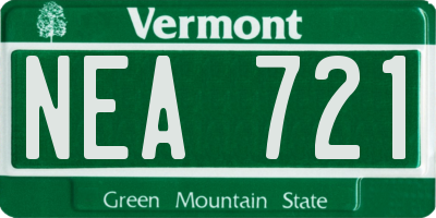 VT license plate NEA721