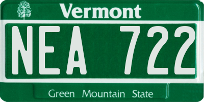 VT license plate NEA722