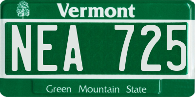 VT license plate NEA725