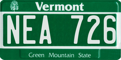 VT license plate NEA726