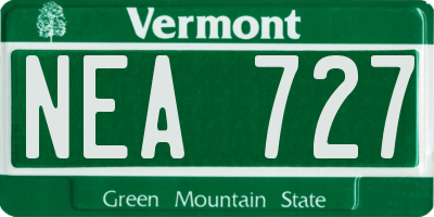 VT license plate NEA727