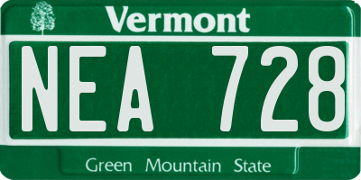 VT license plate NEA728