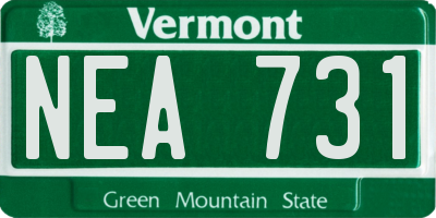 VT license plate NEA731