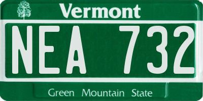 VT license plate NEA732