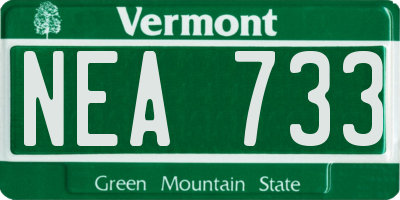 VT license plate NEA733