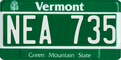 VT license plate NEA735