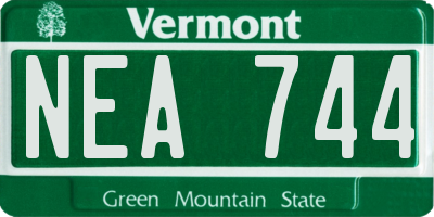 VT license plate NEA744