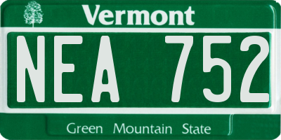 VT license plate NEA752