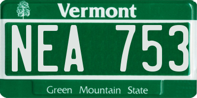 VT license plate NEA753