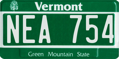 VT license plate NEA754