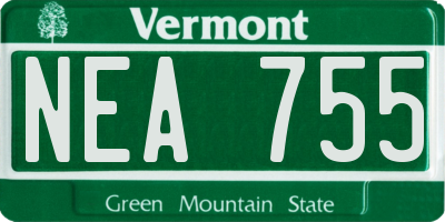 VT license plate NEA755